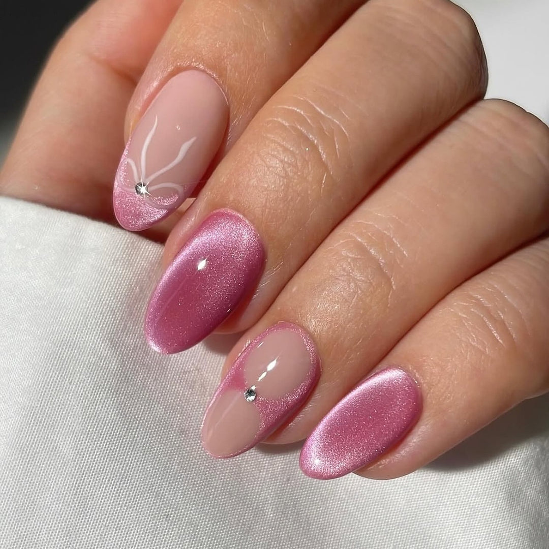 Elegant artificial nails with glitter accents Kalsten