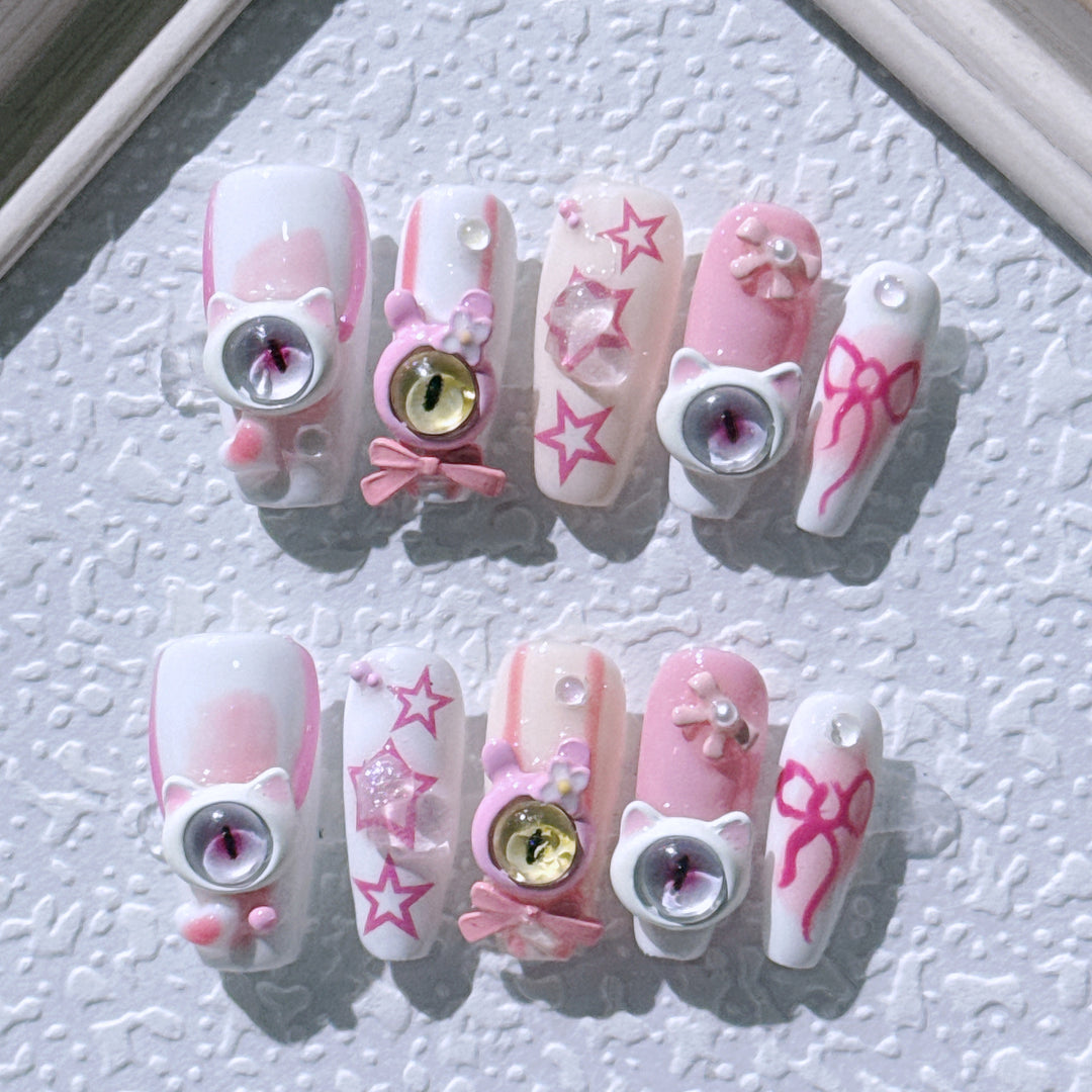 Cute Character-Themed Artistic Nail Set