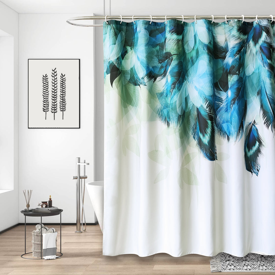 Artistic Feather Print Shower Curtain Kalsten