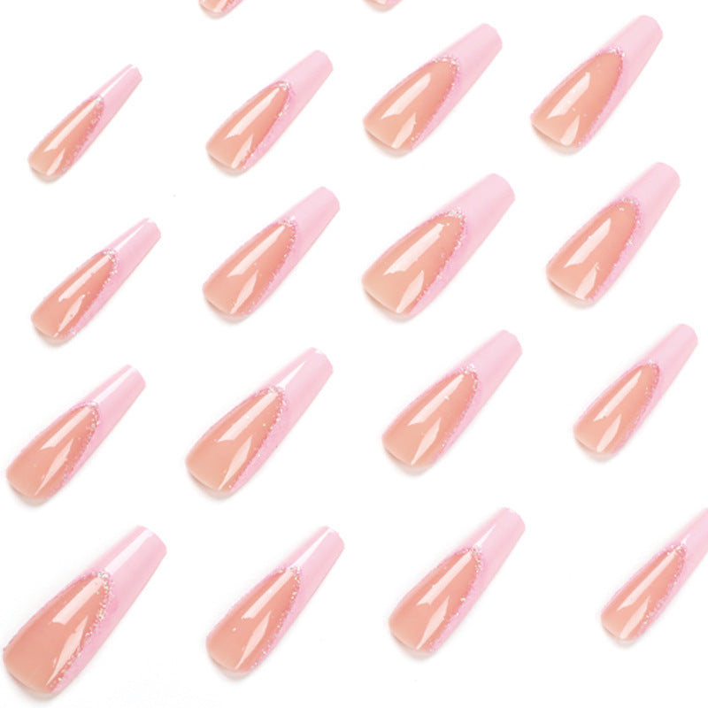 Artificial nail extensions with glitter decoration Kalsten