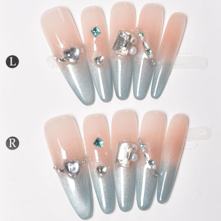 Elegant Rhinestone-Embellished Stiletto Press-On Nail Set Kalsten