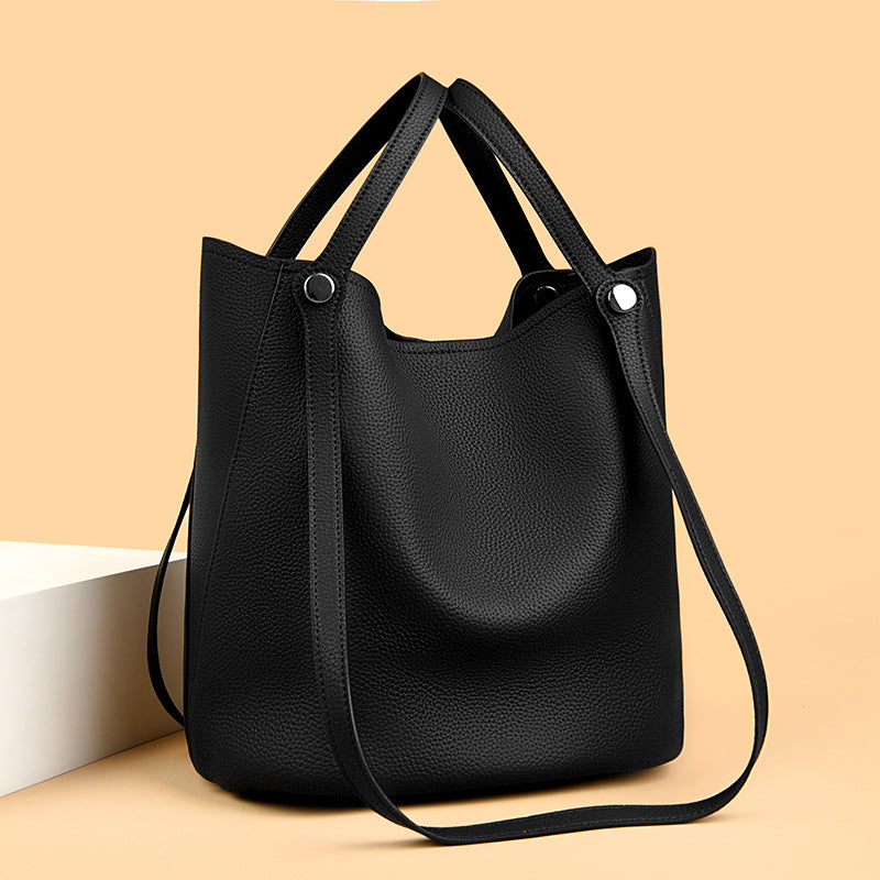 Casual Leather Bucket Bag Kalsten