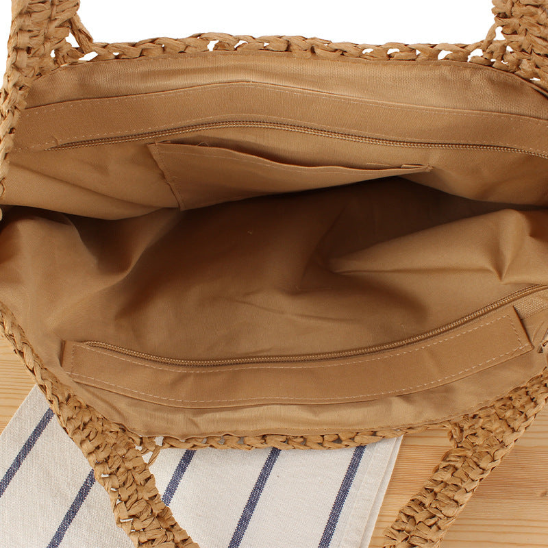 Large Handmade Straw Shopping Bag Kalsten