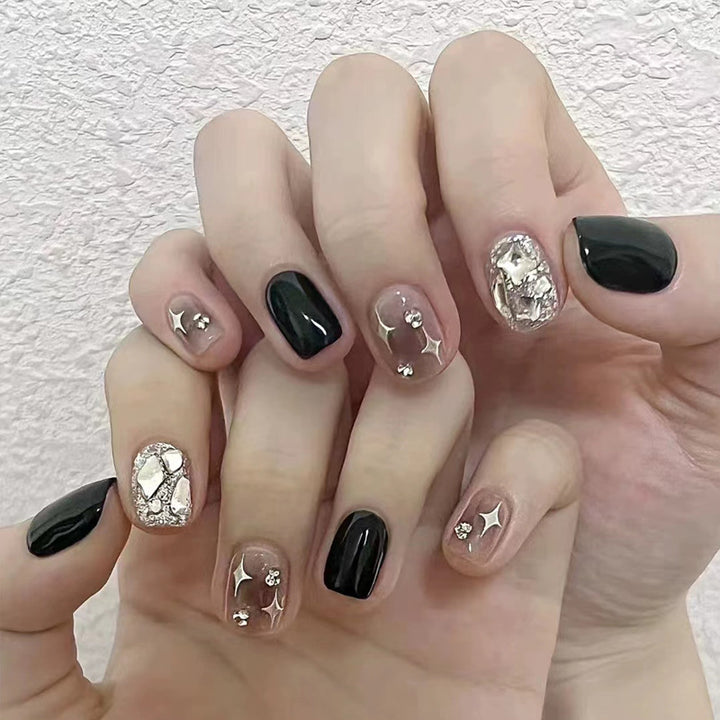 Press-On Nail Design Set with Artistic Holographic Elements Kalsten