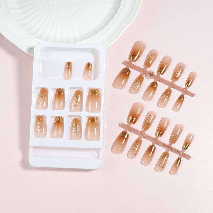 Premium Heart-Embellished Press-On Nail Set Kalsten
