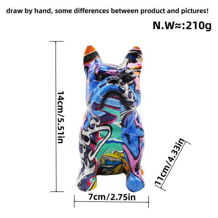 Creative bulldog figurine made of hand-painted resin Kalsten