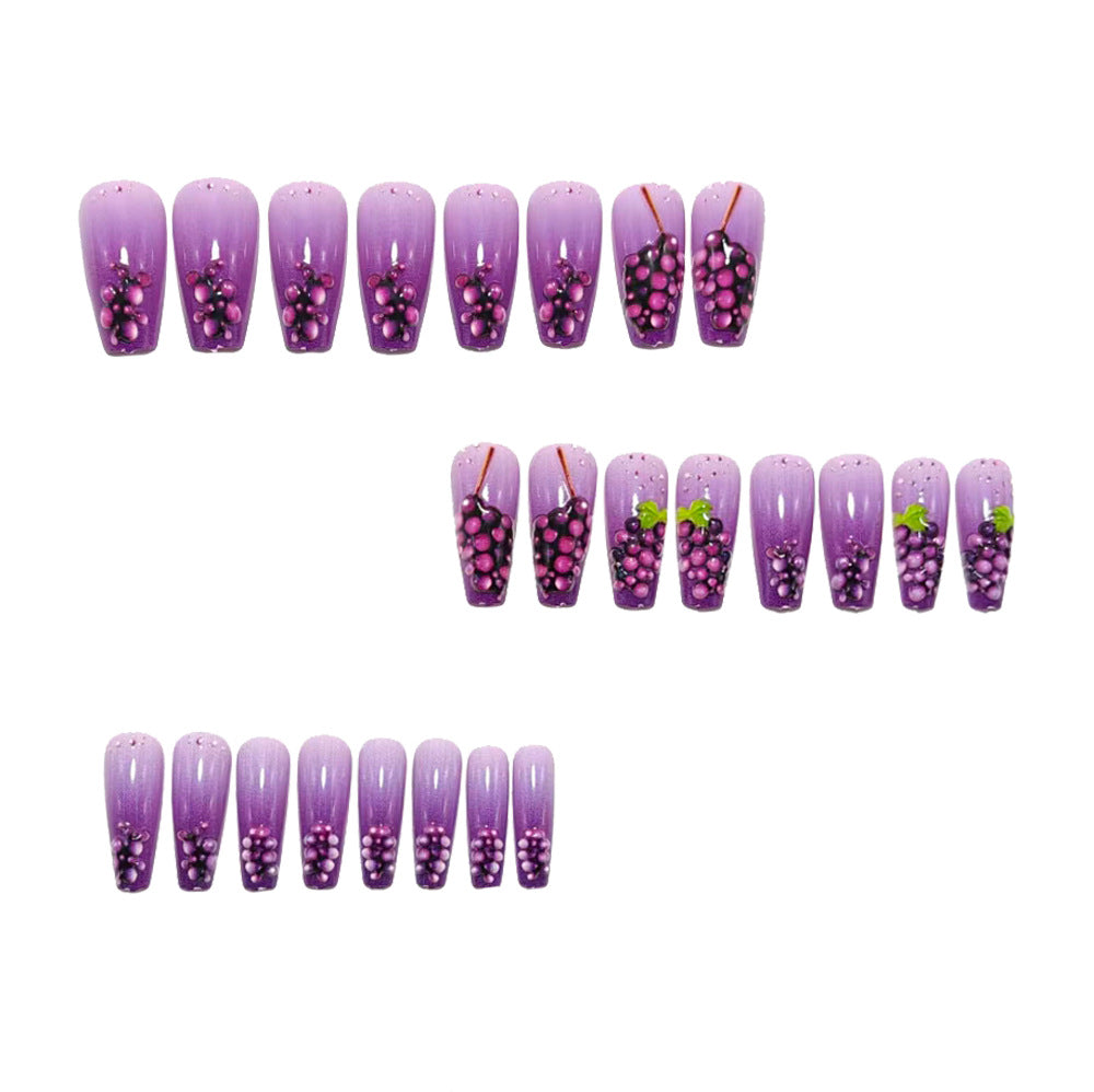 Artificial nails with detailed grape motifs Kalsten