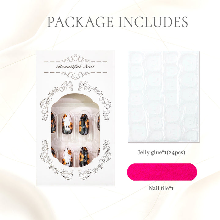 Decorative Floral Press-On Nails