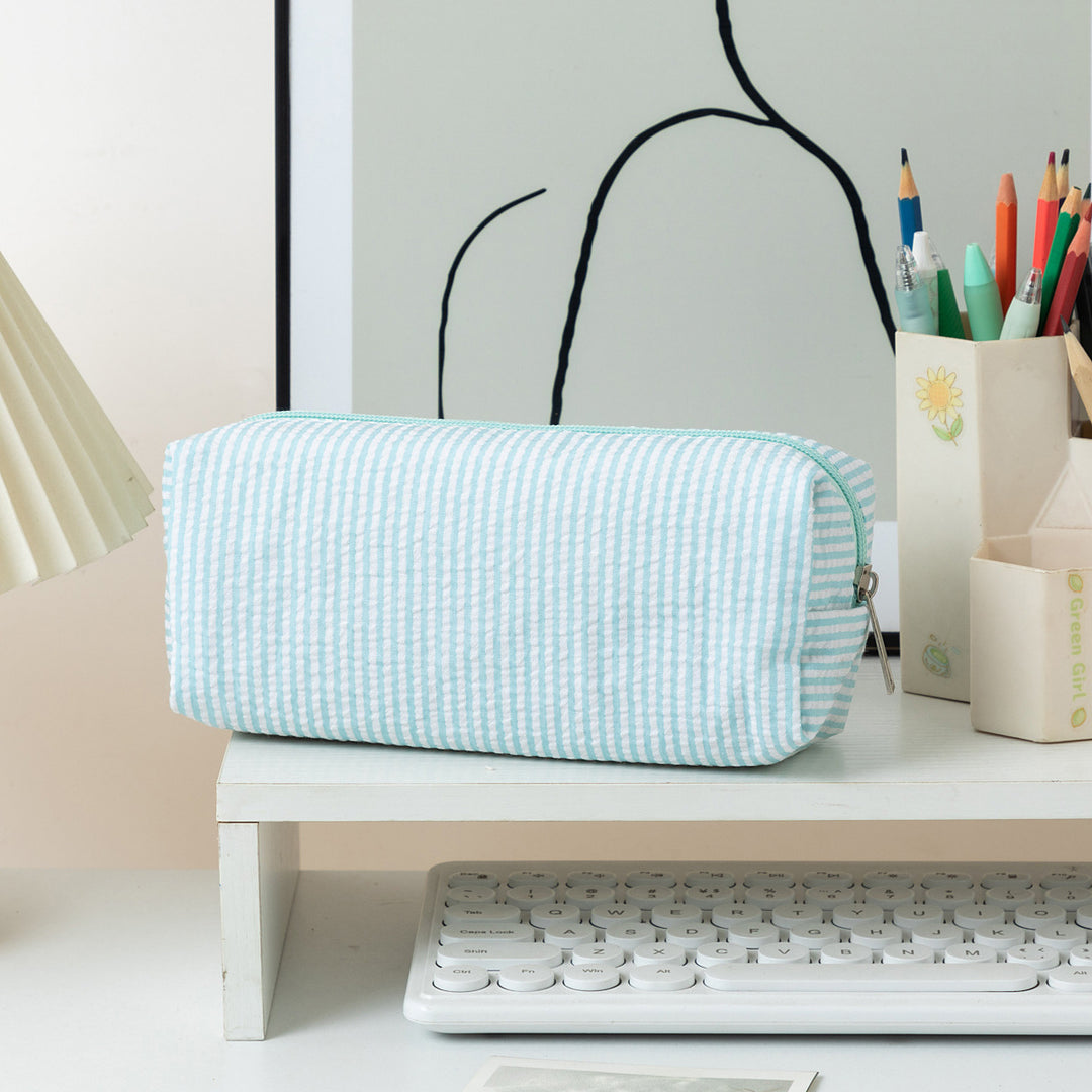 Striped Zippered Pencil Case Bag Kalsten