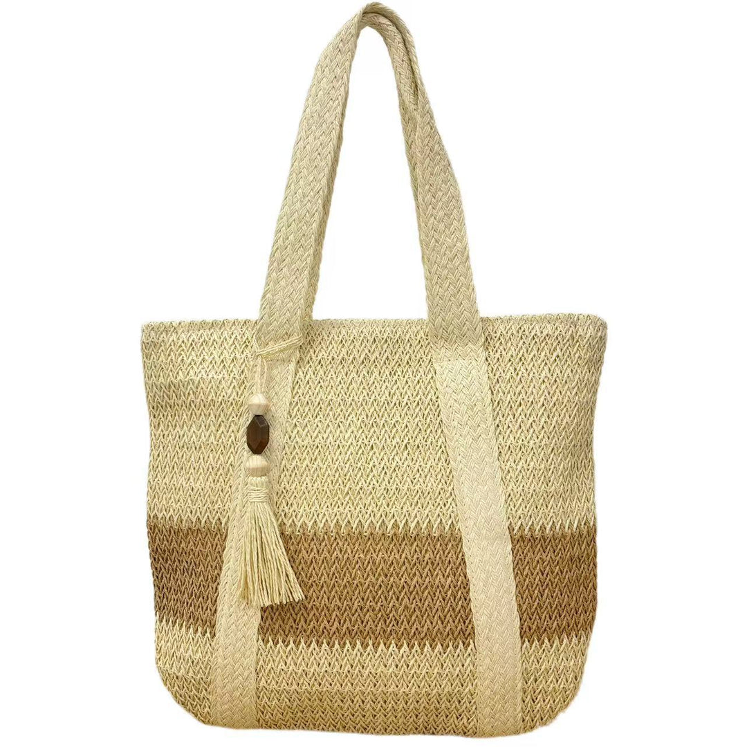 Generous shoulder bag made of natural material Kalsten