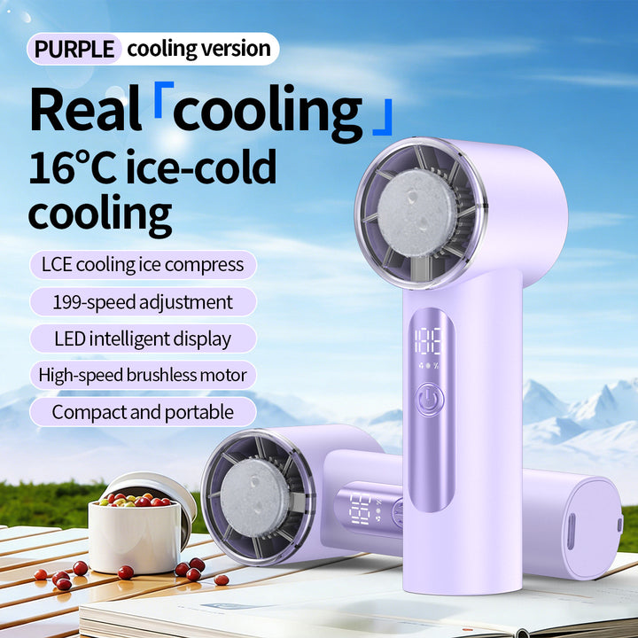 Unisex nan handheld cooling fan with ice cartridge and LED display Kalsten