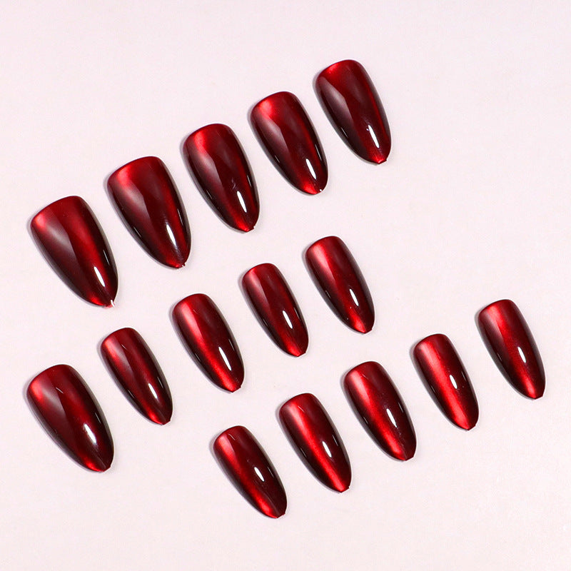 Glossy Almond-Shaped Press-On Nail Set Kalsten