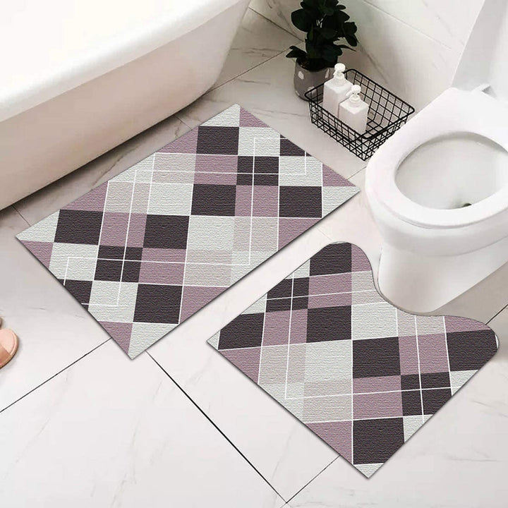 Abstract Geometric Bath Mat Set
