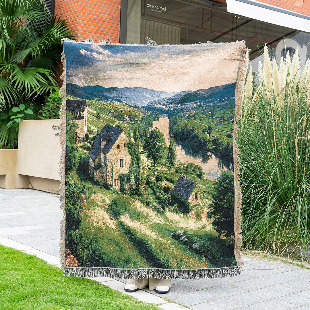 Scenic Landscape Tapestry Throw Blanket