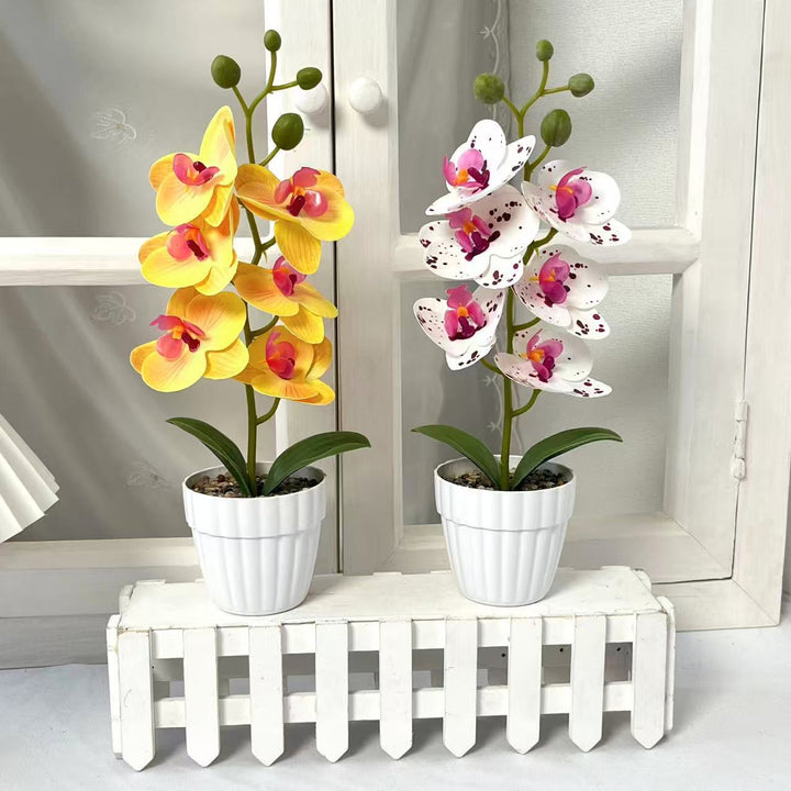 Lifelike Artificial Orchid Arrangement for Home Decor