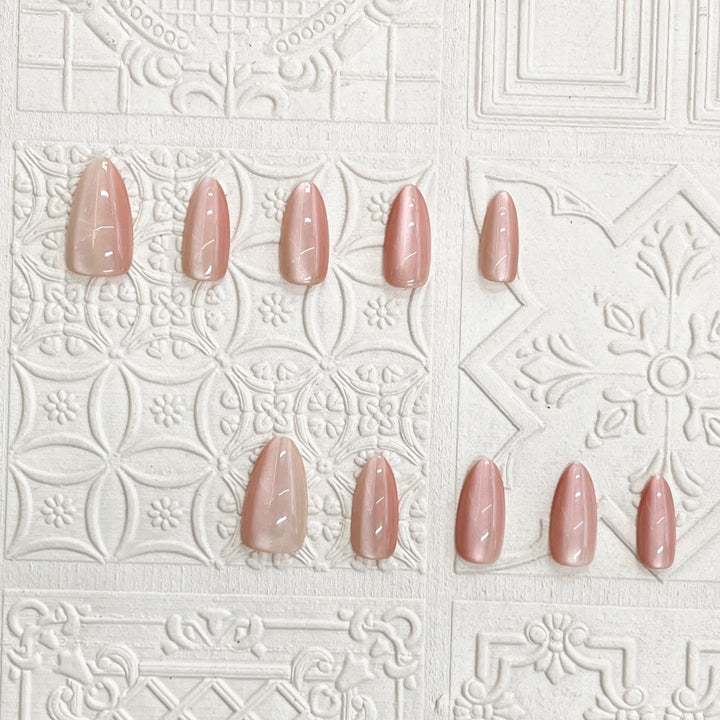 Glossy Almond-Shaped Press-On Nail Set Kalsten 1787225130