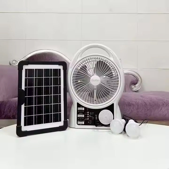 Unisex Solar-Powered Fan with Mobile Charger Kalsten
