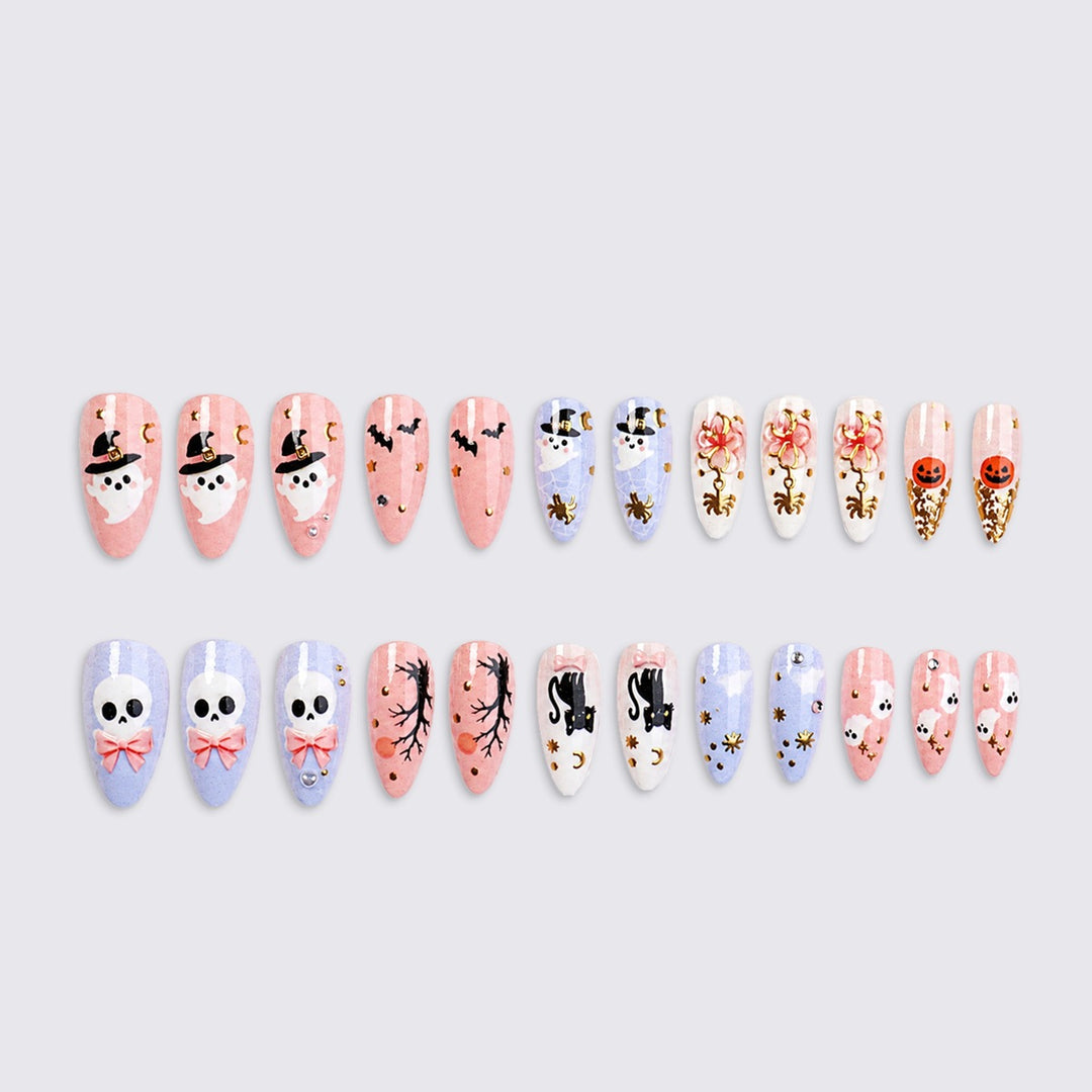 Creative Halloween Nail Art Set with Colorful Designs Kalsten