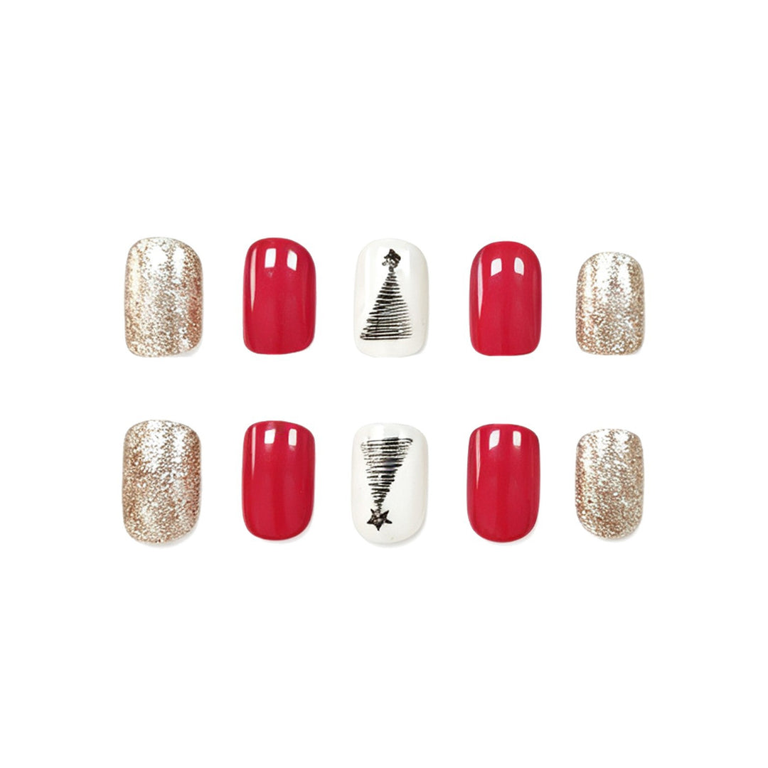 Festive Tree Design Nail Art Kalsten