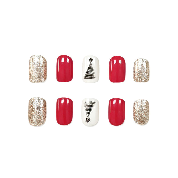 Festive Tree Design Nail Art Kalsten