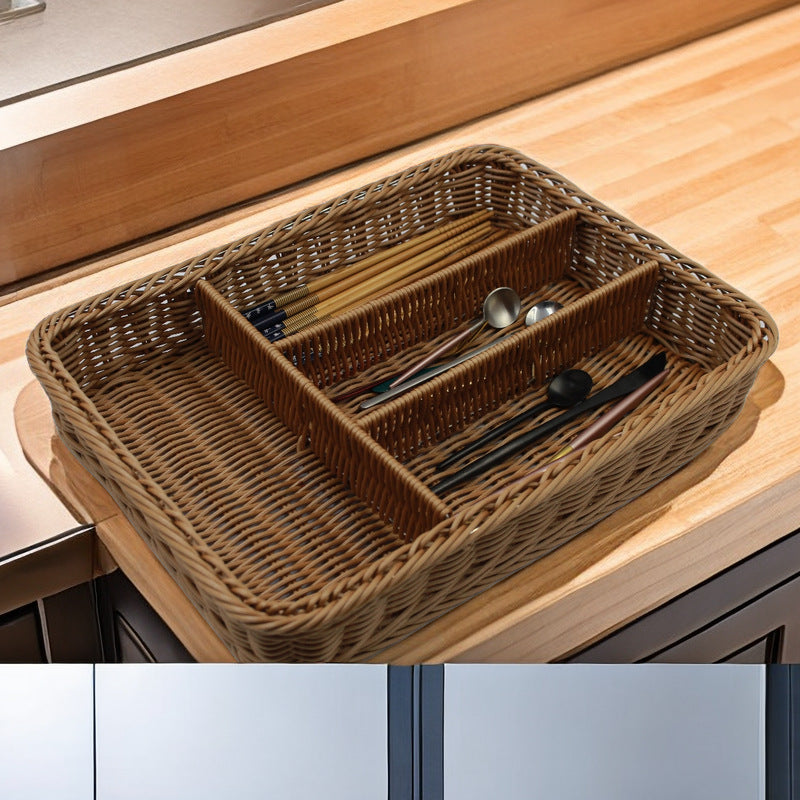 Multi-Sectional Woven Storage Basket Kalsten