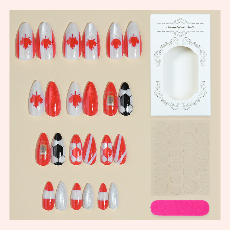 Creative Nail Art Set with Canada and Football Designs Kalsten