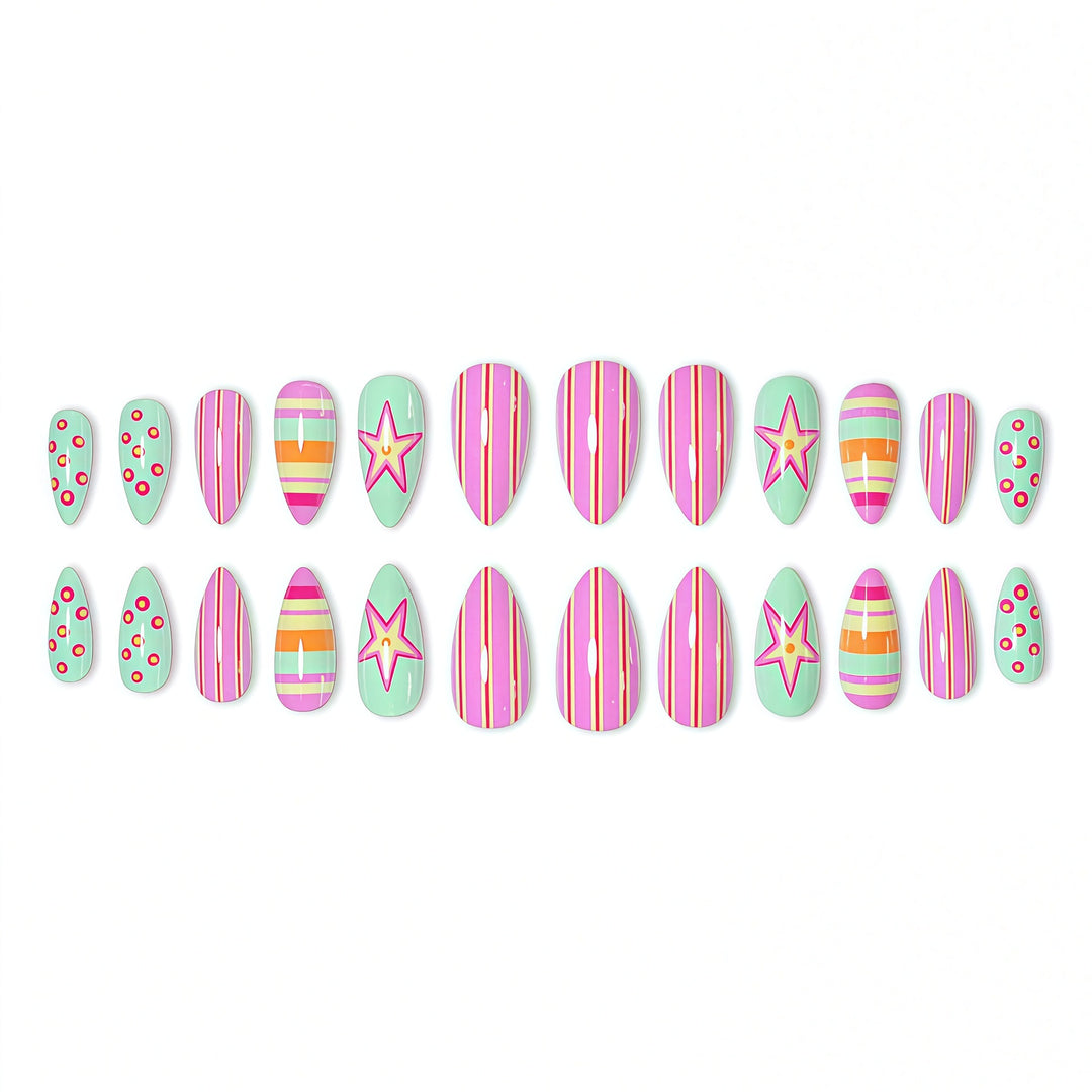 Thematic Artistic Press-On Nail Enhancements Kalsten