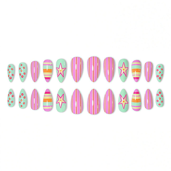 Thematic Artistic Press-On Nail Enhancements Kalsten