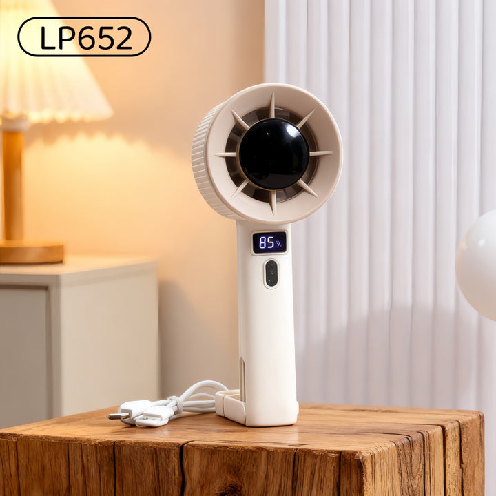 Ladies Portable Hand Fan with LCD Display and USB Charging Function Kalsten