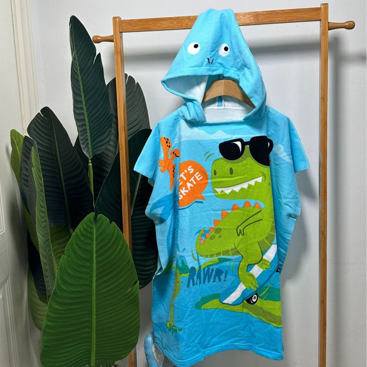 Kids' Shark-Themed Hooded Towel Poncho Kalsten