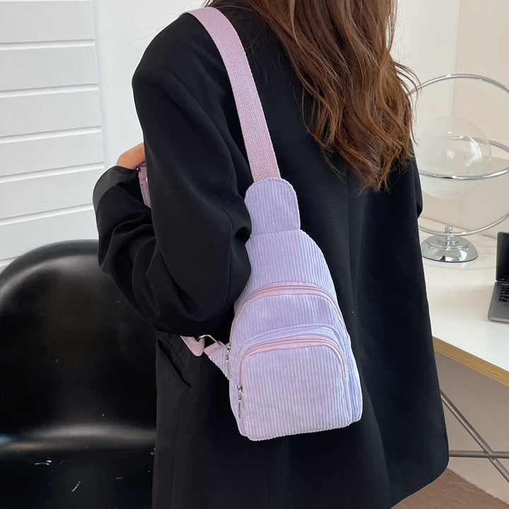 WoMulti-Compartment Corduroy Sling Bag Kalsten