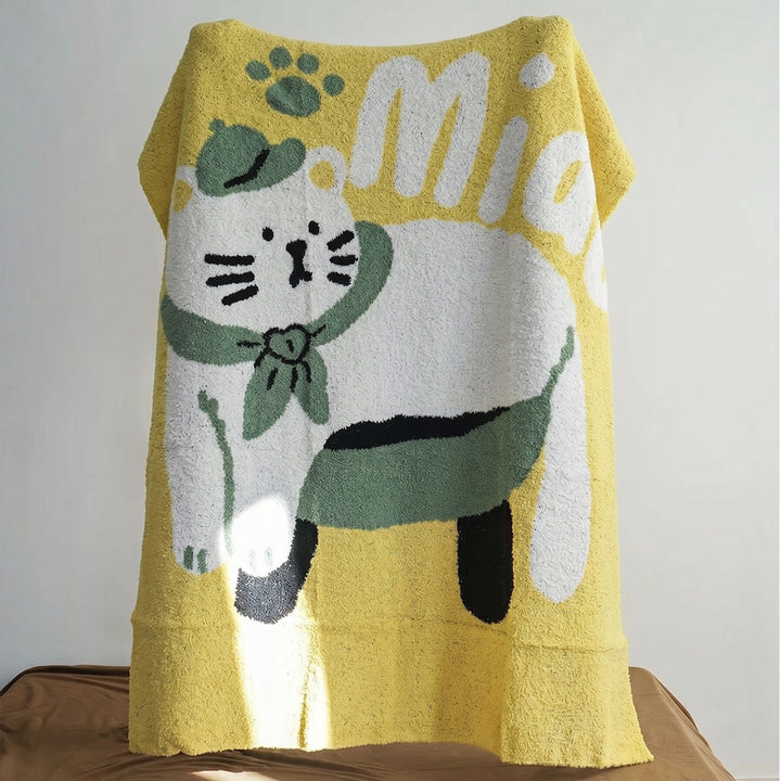 Cozy Cartoon Cat Blanket