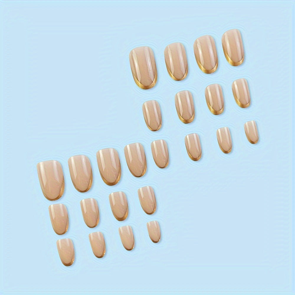 Artificial nails with elegant gold French tip Kalsten
