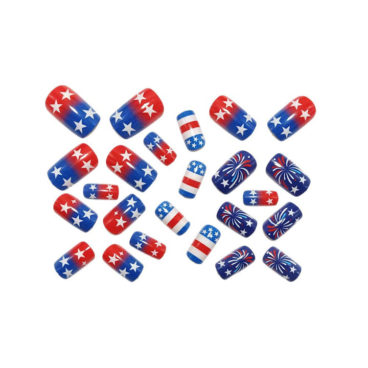 Artificial nails in patriotic star and stripe design Kalsten