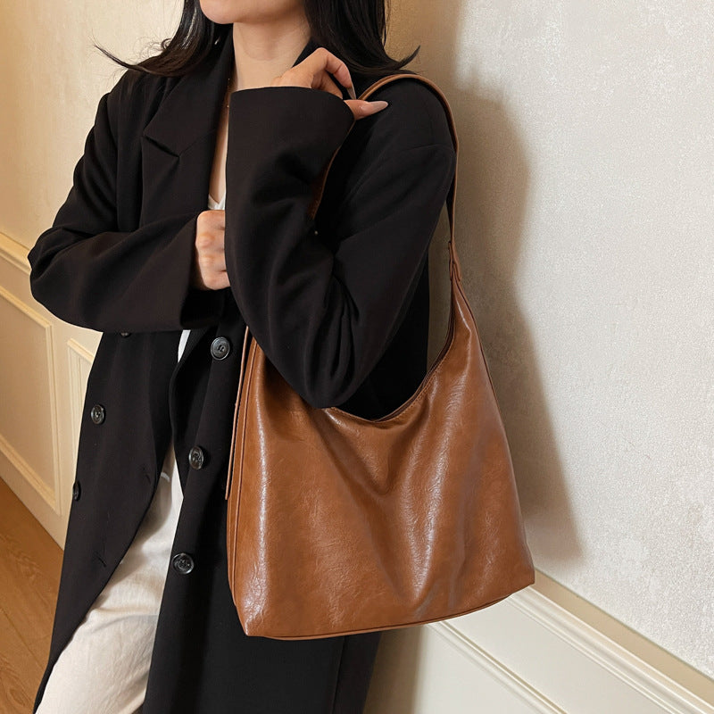 Soft Leather Slouchy Shoulder Bag Kalsten