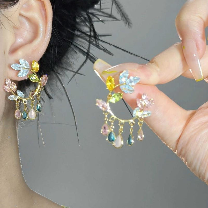 Artistic Floral Drop Earrings Kalsten