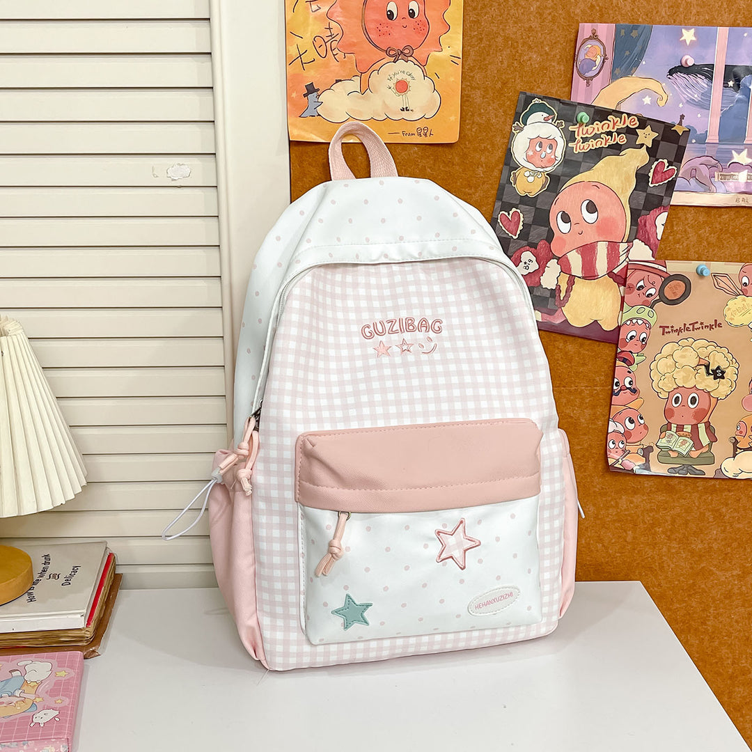 Charming Checked Pattern Backpack Kalsten