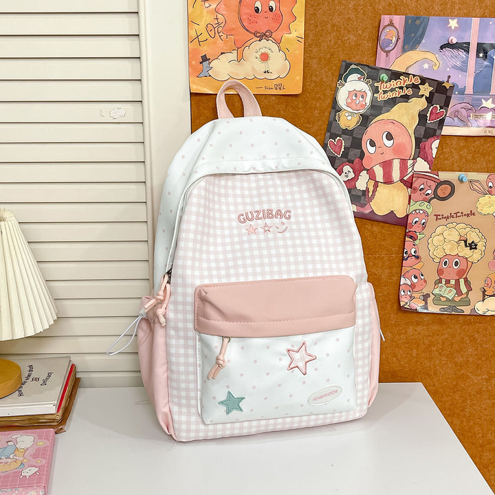 Charming Checked Pattern Backpack Kalsten