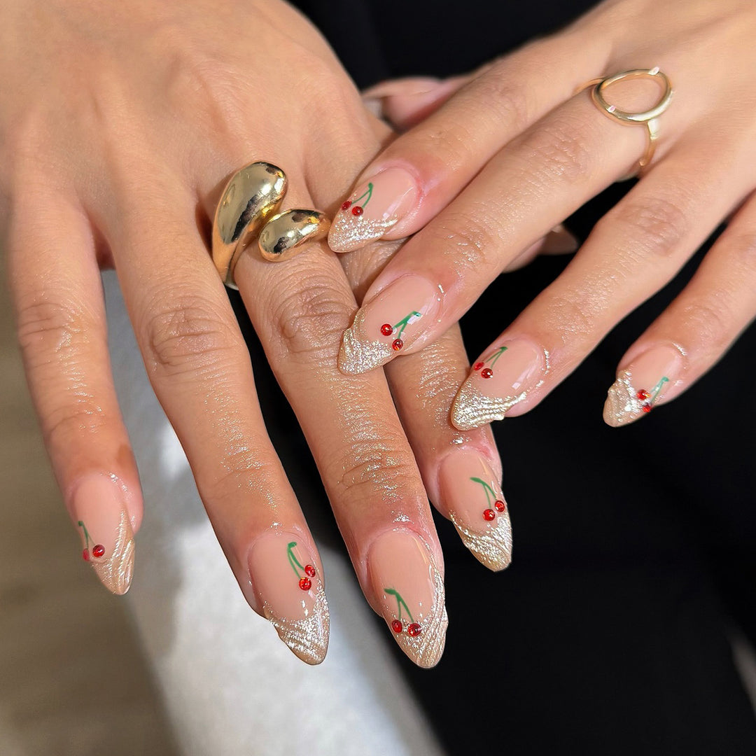 Exquisite nail art with cherry details Kalsten