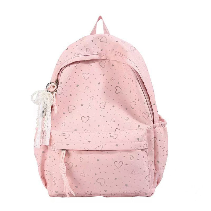 Backpack with Playful Heart Design and Practical Compartments Kalsten