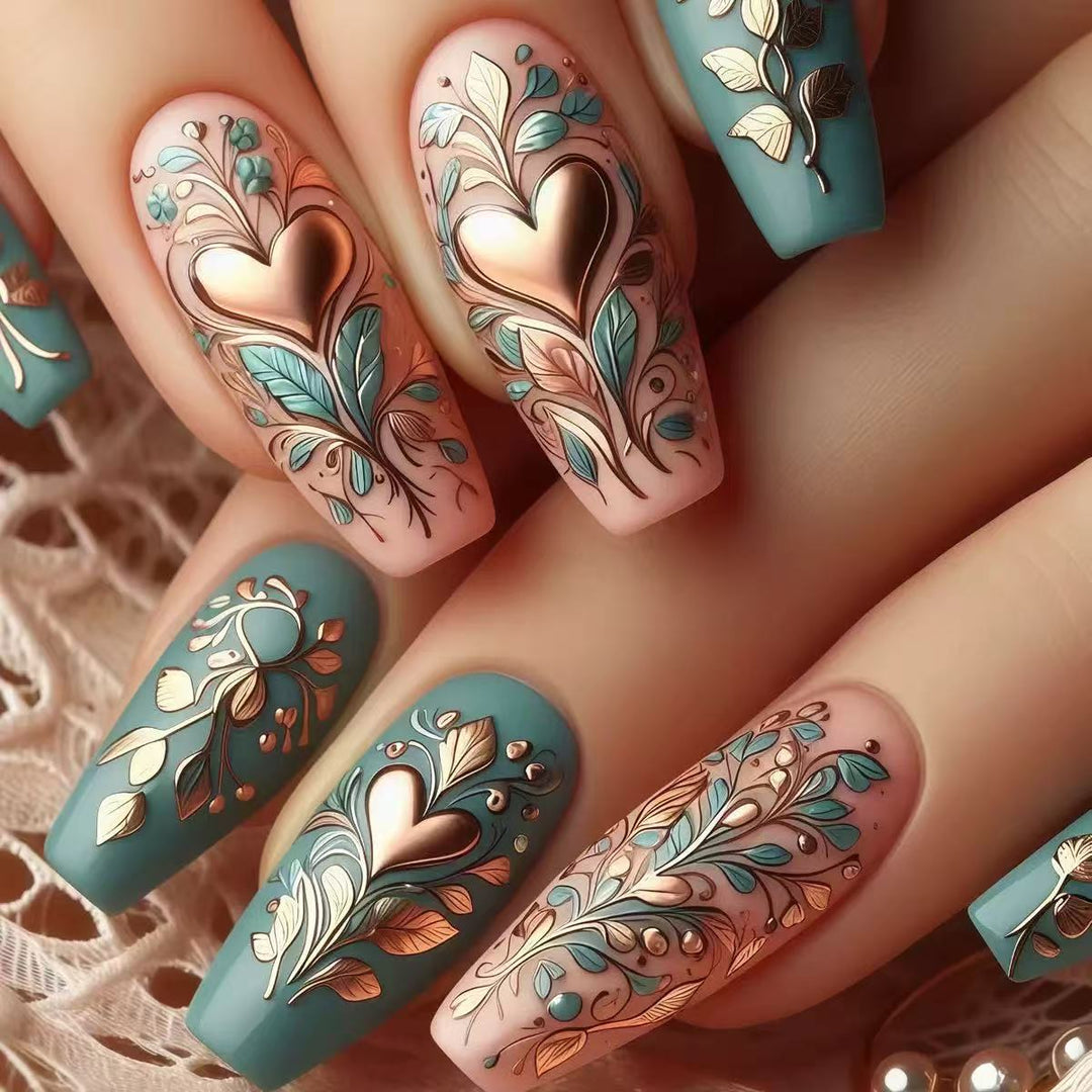 Nail Art Set with elegant floral 3D decoration Kalsten