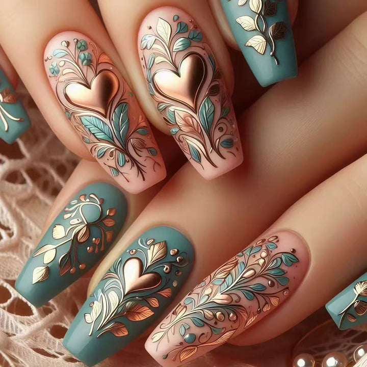 Nail Art Set with elegant floral 3D decoration Kalsten