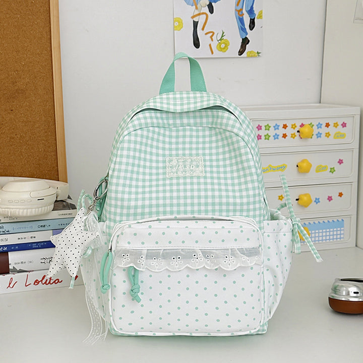 Stylish Gingham Pattern Backpack Kalsten