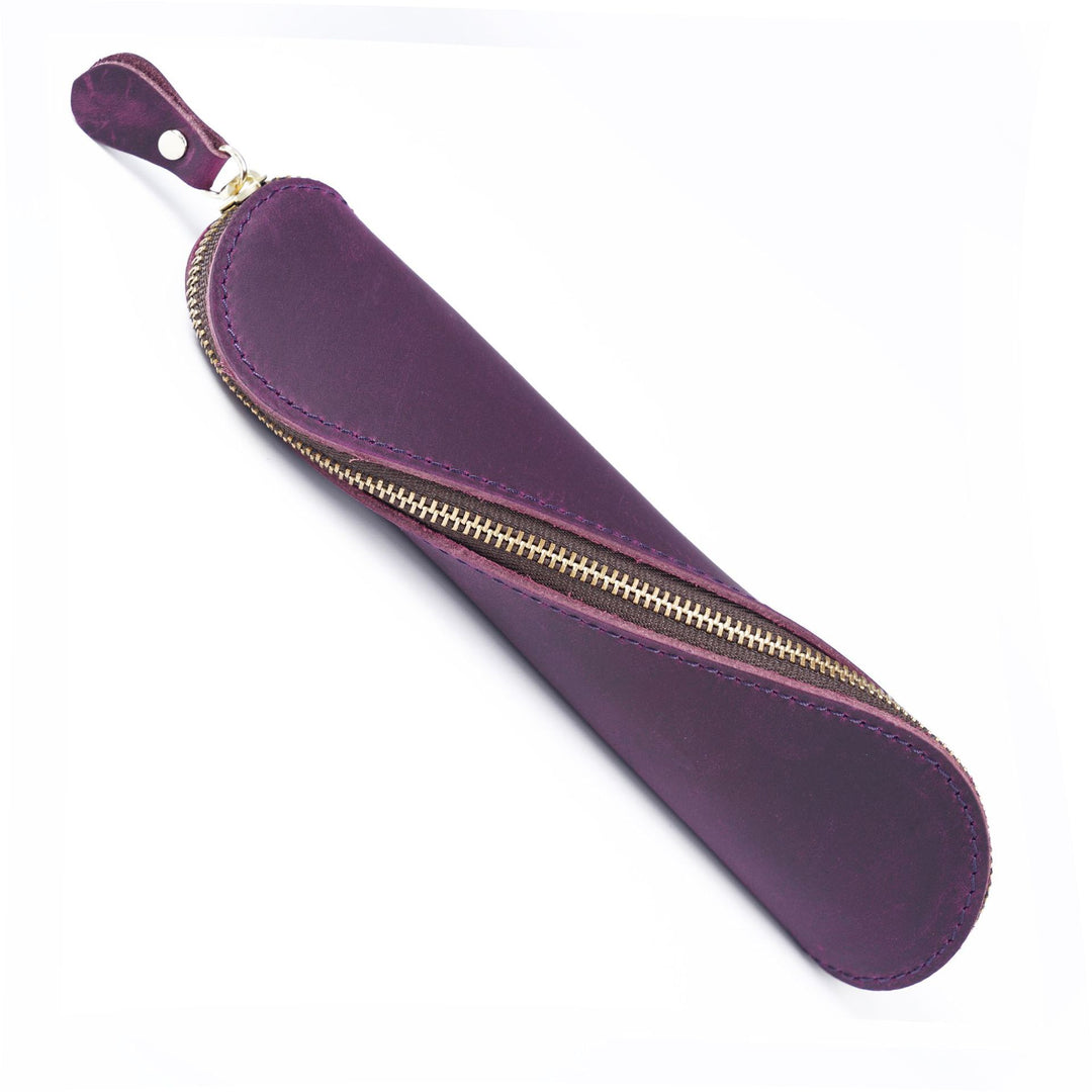Leather Pencil Case with Zipper