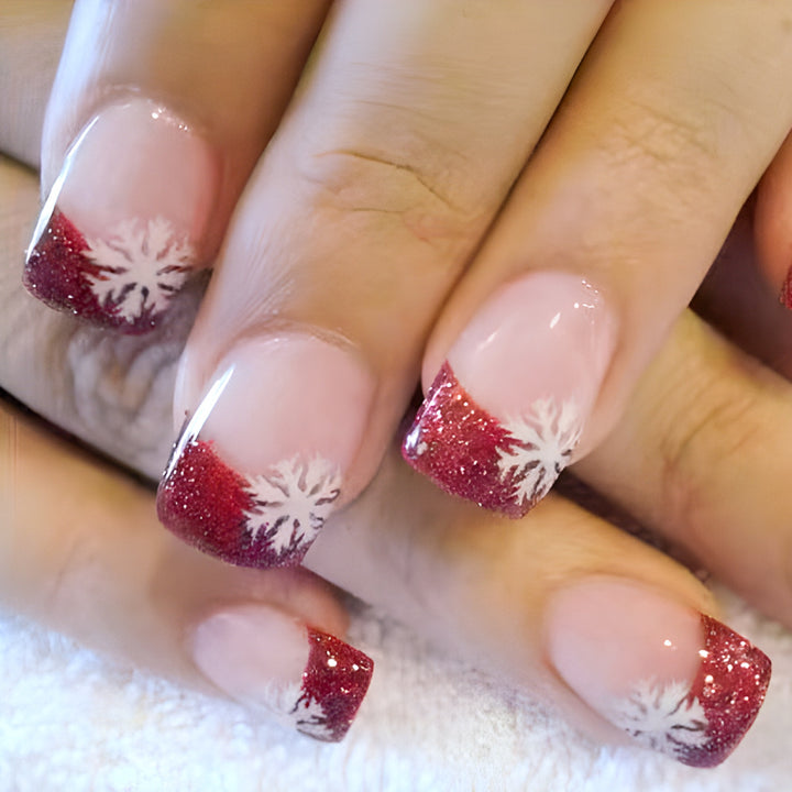 Seasonal Glitter Snowflake Nail Art Kalsten