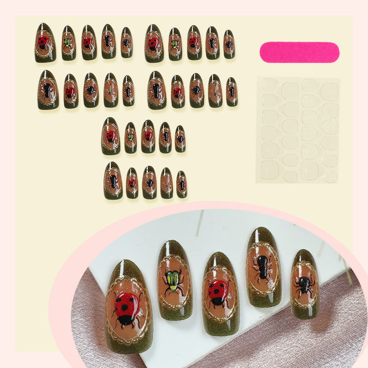 Artistic Insect-Themed Press-On Nail Set kalsten