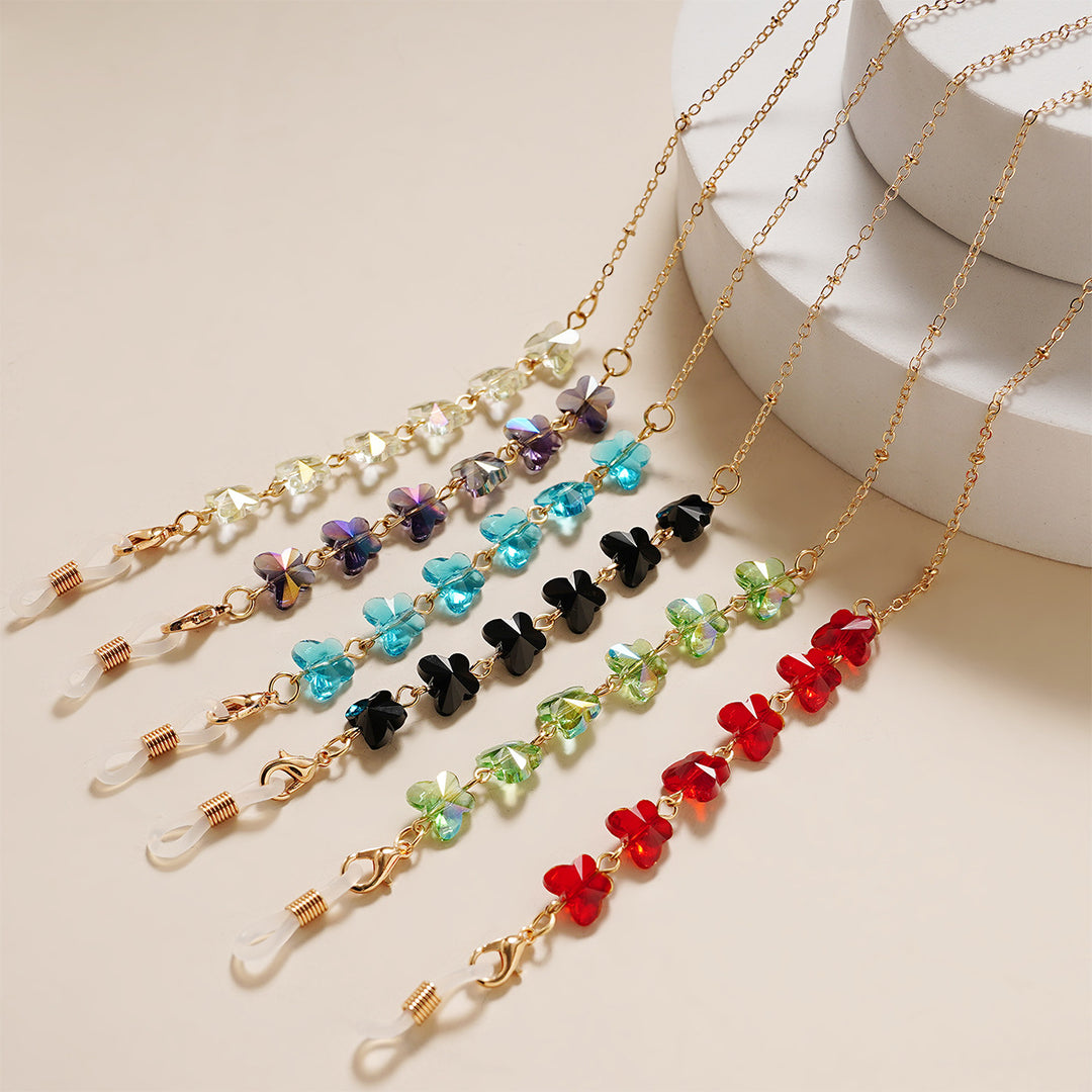 Floral Embellished Eyewear Chain Kalsten