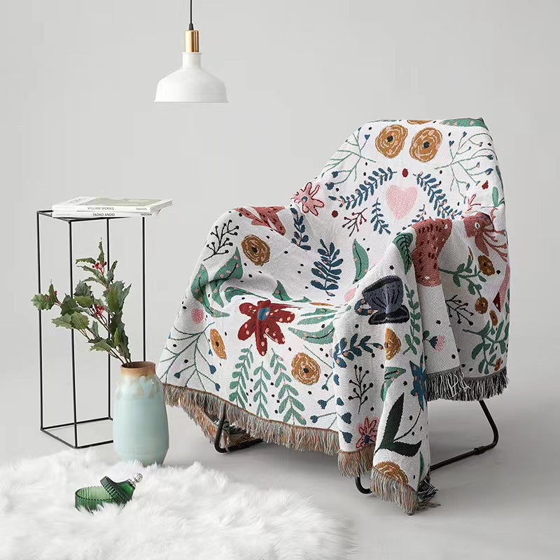 Floral Patterned Cozy Knit Throw Blanket
