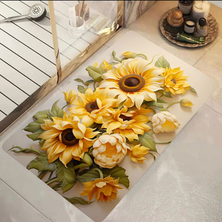 Floral Print Bath Mat Kalsten
