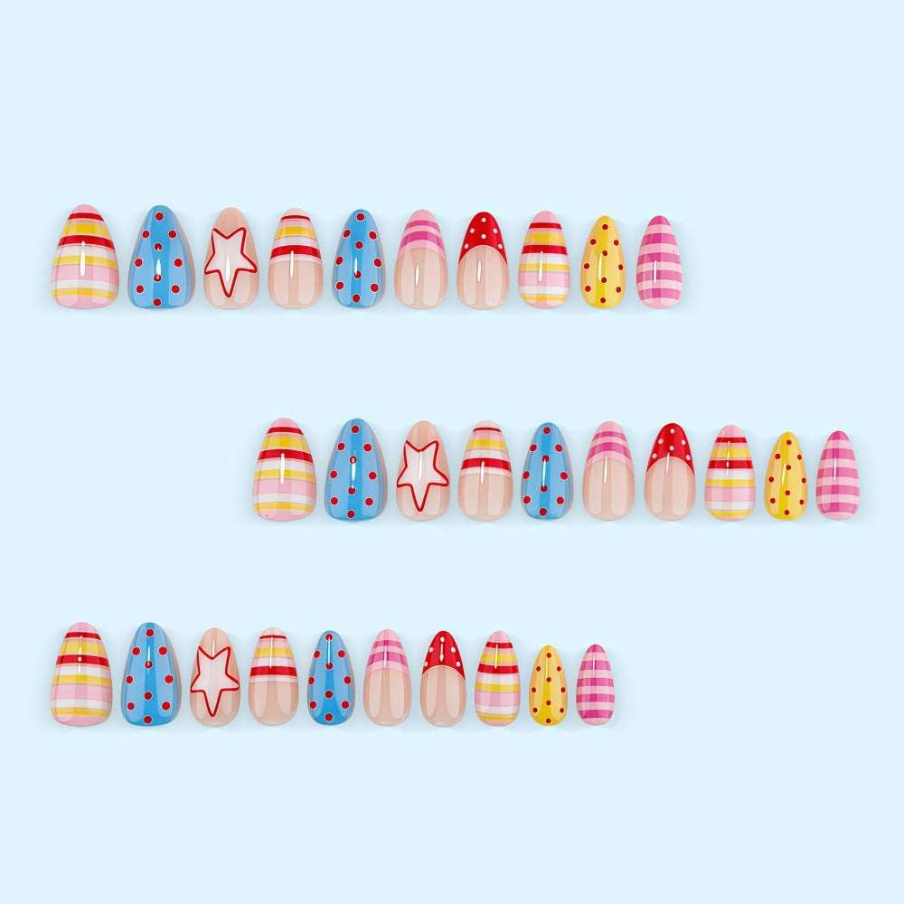 Creative Nail Art Set with Colorful Patterns Kalsten